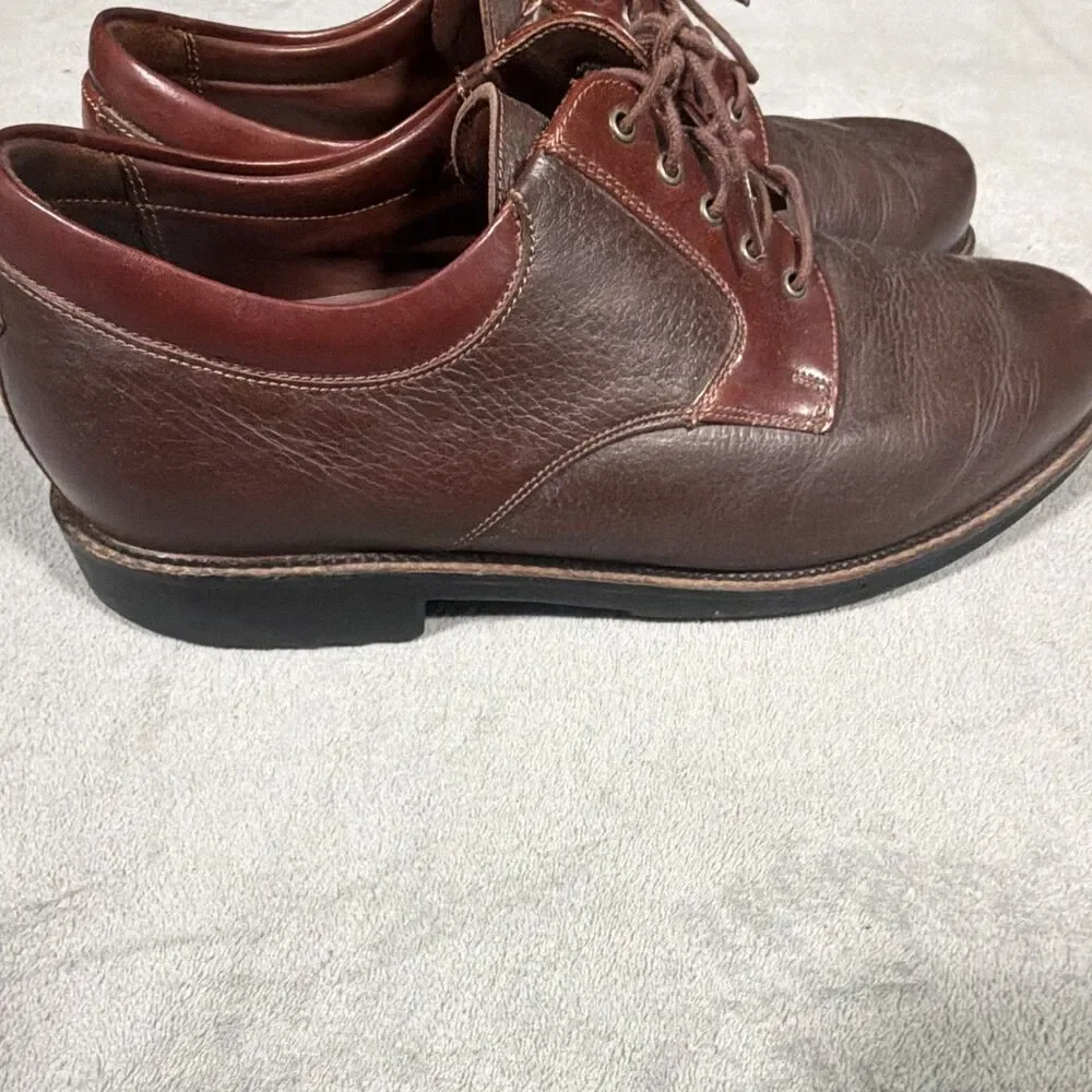 Neil M Men's Brown Leather Lace-Up Derby Dress Shoes Round Toe Size 12 EEE